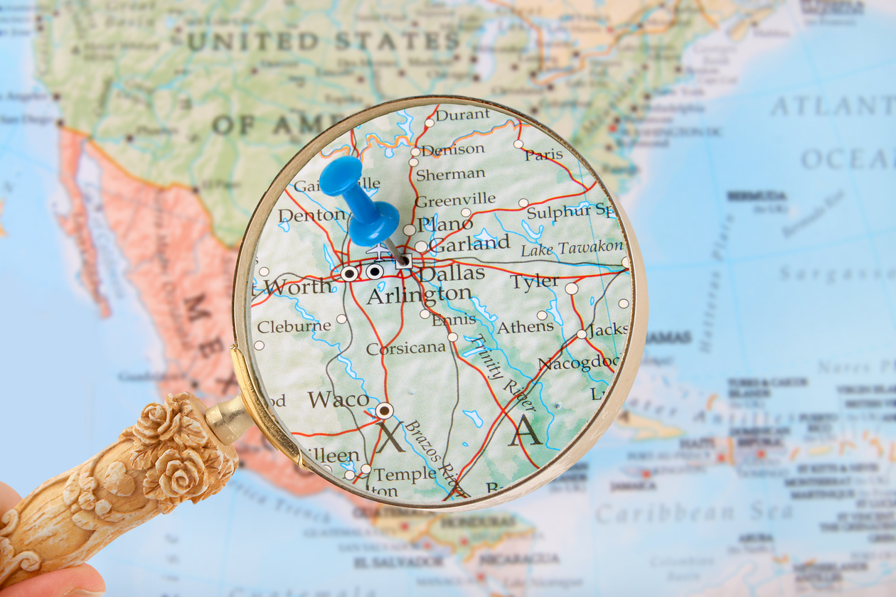 Looking in on Dallas, Texas, USA